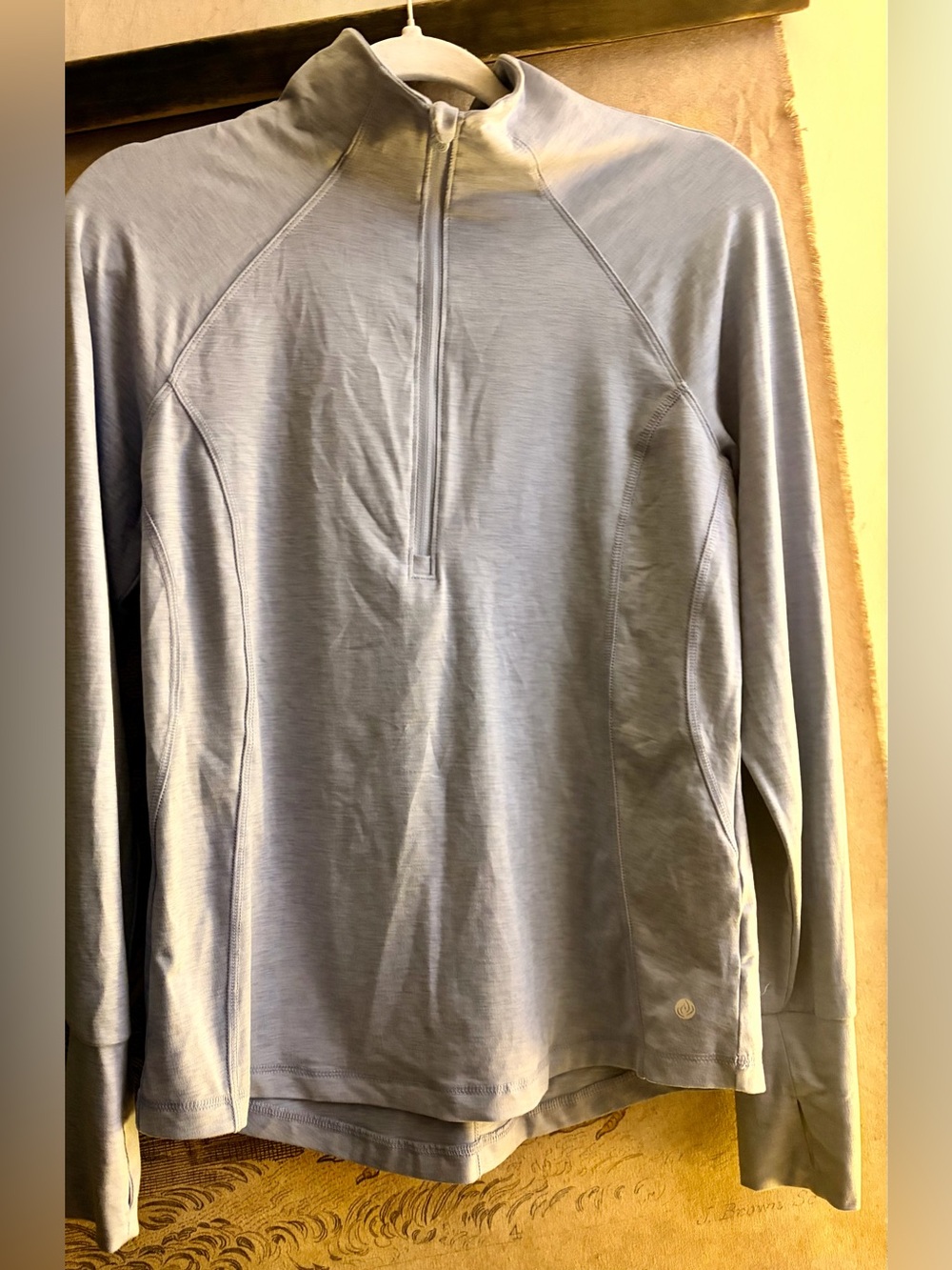 * Apana Quarter Zip Light Heather Blue Space Dye SZ Medium *